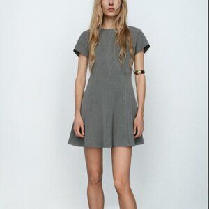 ZARA Gray Draped Midi Dress – Size XL – New With Tags (2121/023/811) 🩶